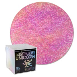 Impossible Unicorn - Round Unique Jigsaw Puzzle, Unique Color Changing Iridescent Acrylic 180 Pieces Challenge Game for Adults Gift DIY by GEMTURT (180 Pieces)
