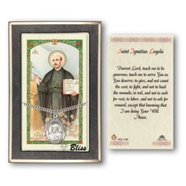 Bliss Sterling Silver St Ignatius of Loyola Medal Pendant Necklace 24" Chain Prayer