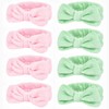 TIOSRU 8 pack spa headbands for washing face-green+pink