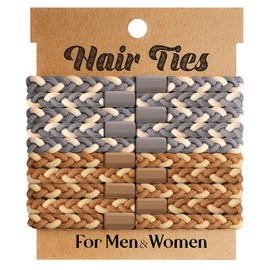 EasYoung 10pcs Braided Mens Hair Ties for Guys, for Buns Curly Thick Dense Hair Elastic Hair Ties For Men & Women, No Crease Hair Coils Men with Long Hair