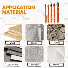 BGTEC Cemented Carbide Drill Bits -10pcs Quick-fit Shank 5MM*5+6MM*5MM Cross Spiral Hard Alloy Drill Bit for Wood Plastic Masonry Ceramic Tile Concrete Marble