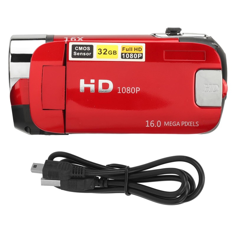 Video Camera Camcorder, Vlogging Camera Recorder, 1080P 16MP, 2.4 Inch
