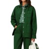 Lacoste Women's Relaxed Fit Denim Overshirt, Green, 10