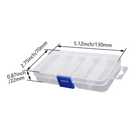 Auniwaig 2 Pcs Tool Box Tool Organizer, Plastic Hardware Box Storage for Hardware, Screws, Bolts, Nuts, Nails, Beads, Jewelry 5.12"x2.76"x0.87" Translucent