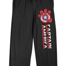 Captain America Brave New World Red Hulk Fist with Shield Adult Black Sleep Pajama Pants -Small