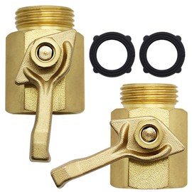Lifynste Heavy Duty Brass Garden Hose Shut Off Valve, 3/4 Inch, 2 Sets