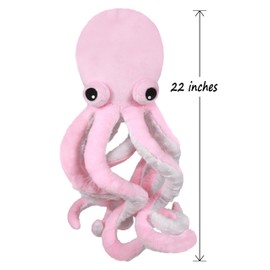 ICE KING BEAR Cute Big Eyes Octopus Large Stuffed Animals Plush Soft Toy 22 Inches (Pink)
