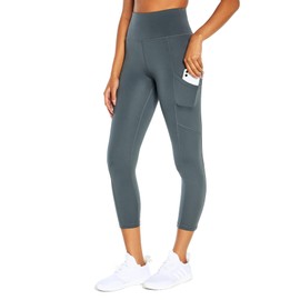 Marika Women's Standard Morgan Tummy Control Pocket Capri Legging, Turbulence