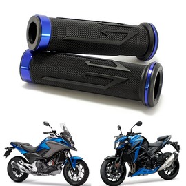 7/8 Inch Motorcycle Handles, Aluminium Motorcycle Rubber Grips for CBR Shadow Ninja GSXR YZF (Blue)
