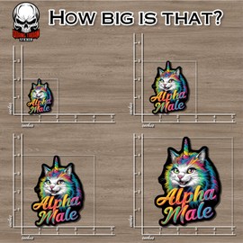 Alpha Male Sticker Funny Unicorn Caticorn Waterproof Vinyl Bumper Sticker Sticker for Laptop Water Bottle Hardhat Gifts for Her Him Adults