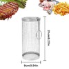 Ockyunoo Stainless Steel Round Silver Rolling Grill Basket for Fish