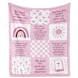 AOWINS Christening Gifts/Presents for Girls, Baptism Gifts for Girls, Baby Girl Christening Gifts, Christian Gifts, Unique Christening Gifts, Baptism Gifts for Birth/New Born Blanket 130×100CM