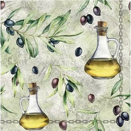 20 Napkins Black Olives on Leaves | Olive | Food | Mediterranean | Table Decoration | Decoupage | Decoupage | Decoupage | Decoupage | 33 x 33