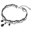 COOLSTEELANDBEYOND Gothic Victorian Nostalgic Women's Black Lace Choker Necklace with
