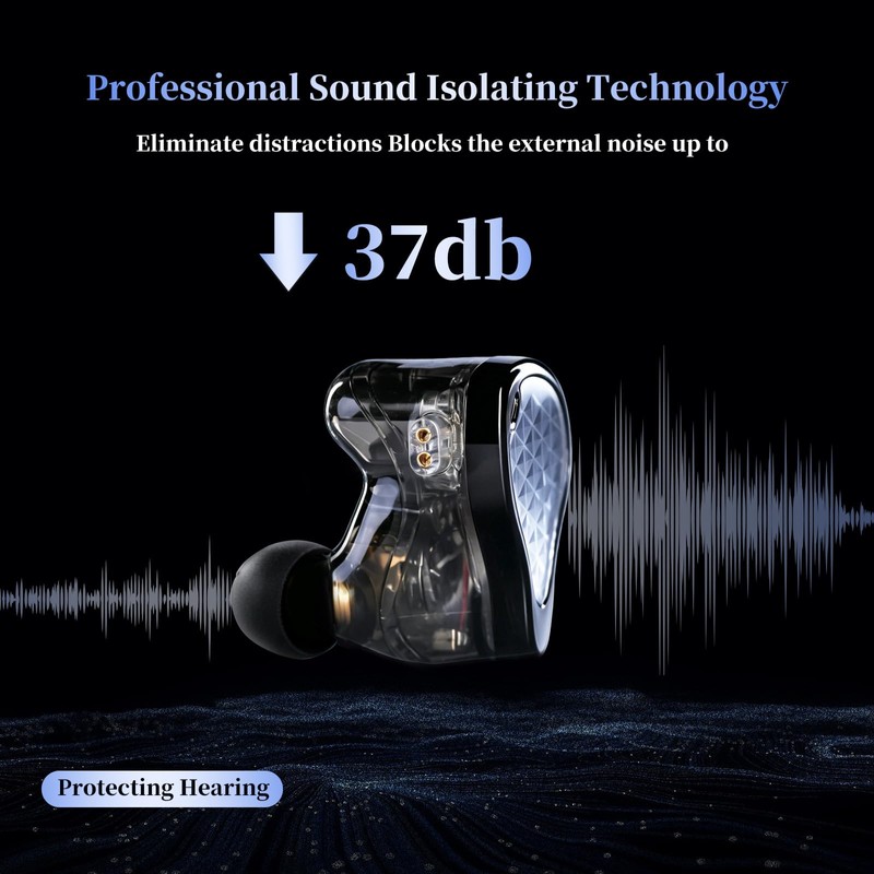 KZ ZAS Pro 7BA+1DD in Ear Monitor Headphone, 3.5mm Jack