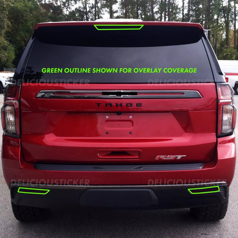 Deliciousticker For 21-24 Chevy Tahoe Front Rear Reflector & 3rd