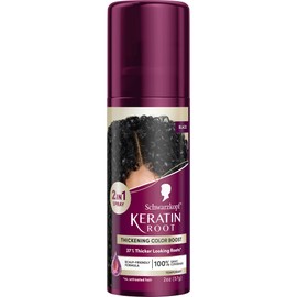 Schwarzkopf Keratin Root Temporary Hair Color Spray, Dark Brown, Instant Gray Coverage, Thicker, Fuller-Looking Roots, Easy-to-Use, No Ammonia, Low Mess Application, Scalp Friendly