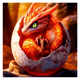 AMORARS Diamond Painting Kit for Adults, 5D Dragon Diamond Art Beginners - DIY Full Diamond Dot Gem Art Paintings, Suitable Gifts, and Home Decoration Crafts, 12x12Inch