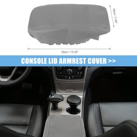 X AUTOHAUX Car Center Console Lid Armrest Seat Box Cover Protector Replacement Microfiber Leather for Jeep Grand Cherokee 2011-2020 Armrest Lid Not Included Gray