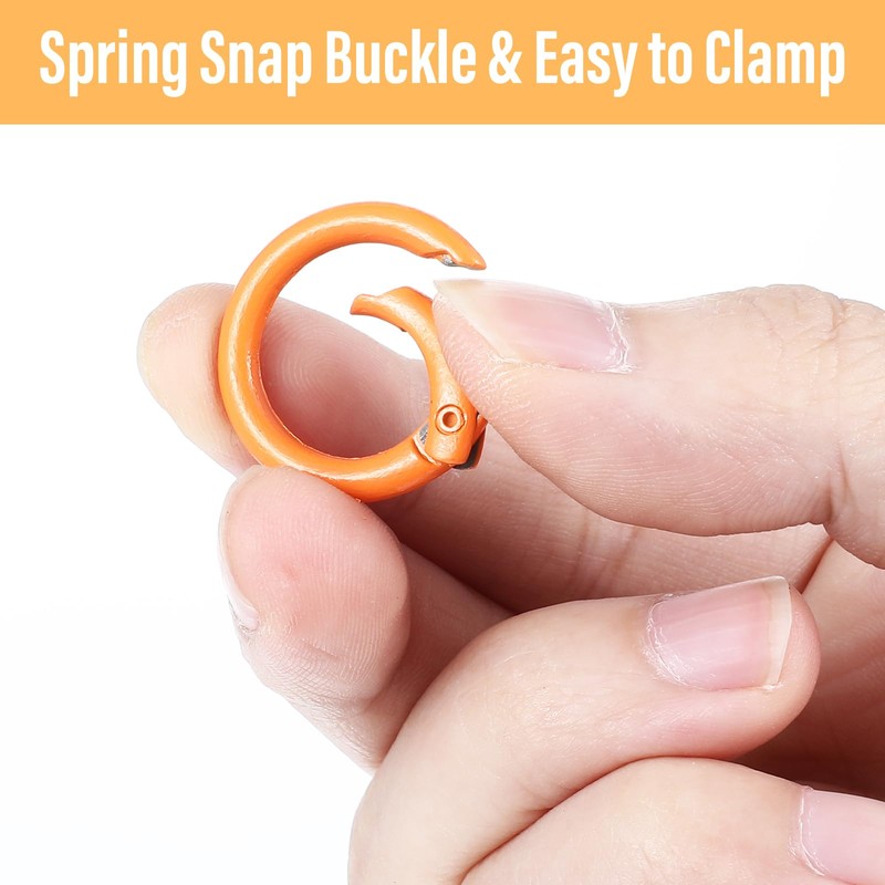 Mabor 12Pcs Metal Spring O Rings Round Carabiner Keyring, Snap