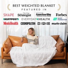 Aricove Cooling Weighted Blanket for Adults, 12 lbs, Full/Queen Size Weighted Blanket, 60x80 inches, Silky Soft Bamboo Viscose, Machine Washable, White