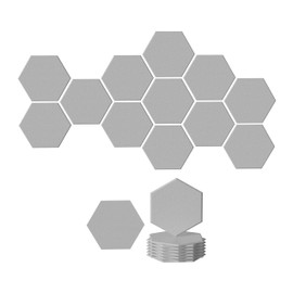 Soundproof Wall Panels acoustic panel Acoustic Foam Panels 11.4"X9.8"X0.35" High-Density Sound Deadening Panels Wall Decoration Absorb Noise in Home,Office,Reccording Room,Studio(12 Pack,Grey Hexagon)