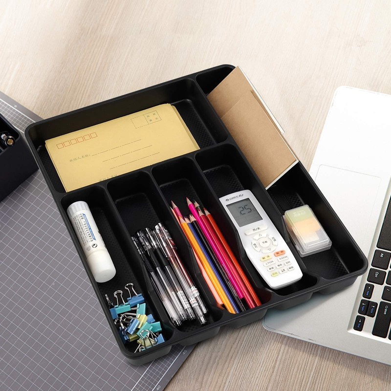 Morcte 1-Pack Plastic Silverware Cutlery Tray Organizer, Cutlery Holder Trays,