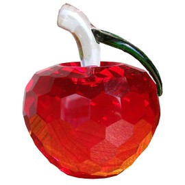 Large Size Crystal Glass Apple Figurine Apple Interior Feng Shui Suncatcher Miscellaneous Goods Object 2.4 inches (60 mm) (60 mm) Red