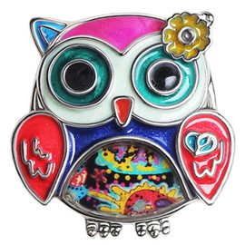 BAMAY Zinc Alloy Cute Owl Bird Brooch Pins Jewellery Enamel Anime Owl Gifts for Women Girls Scarf Lapel Pin Charms, Zinc, No gemstone