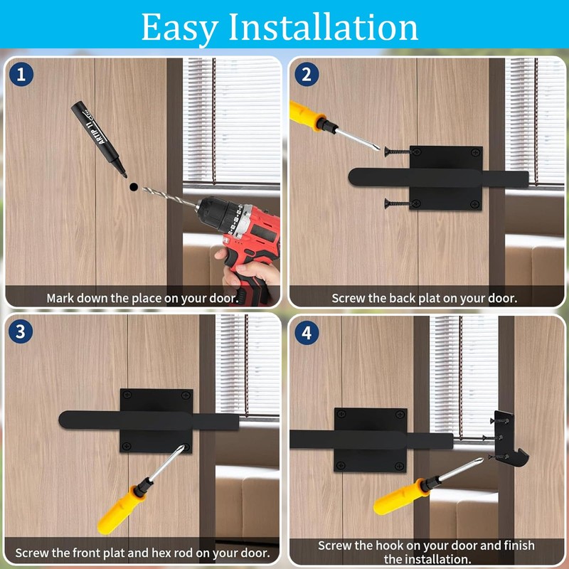 Double Side Gate Latch, Aluminum Self Locking Gate Latch for