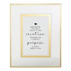 Heartfelt Collection Frame Religious Graduate You are One of a Kind Glass Gold-Toned Trim Floating Picture Frame, 10 Inches