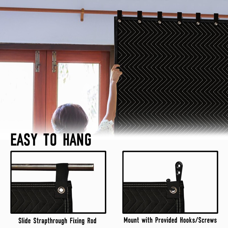 2PCS Large Sound Dampening Blanket,96" x 80" Sound Absorbing Studio