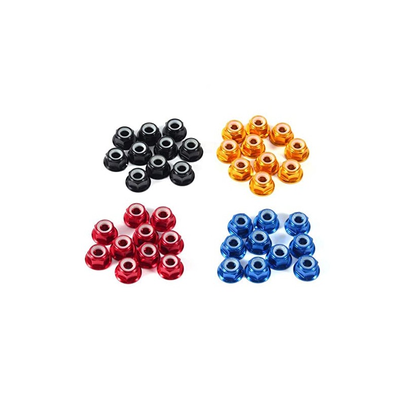 10 Pcs M5 Nut CNC Aluminum Flange Nylon Self Locking