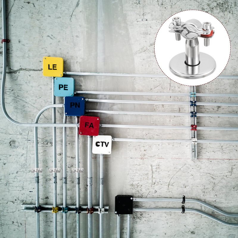 sourcing map 2 Pack Pipe Support, Stainless Steel Pipe Support