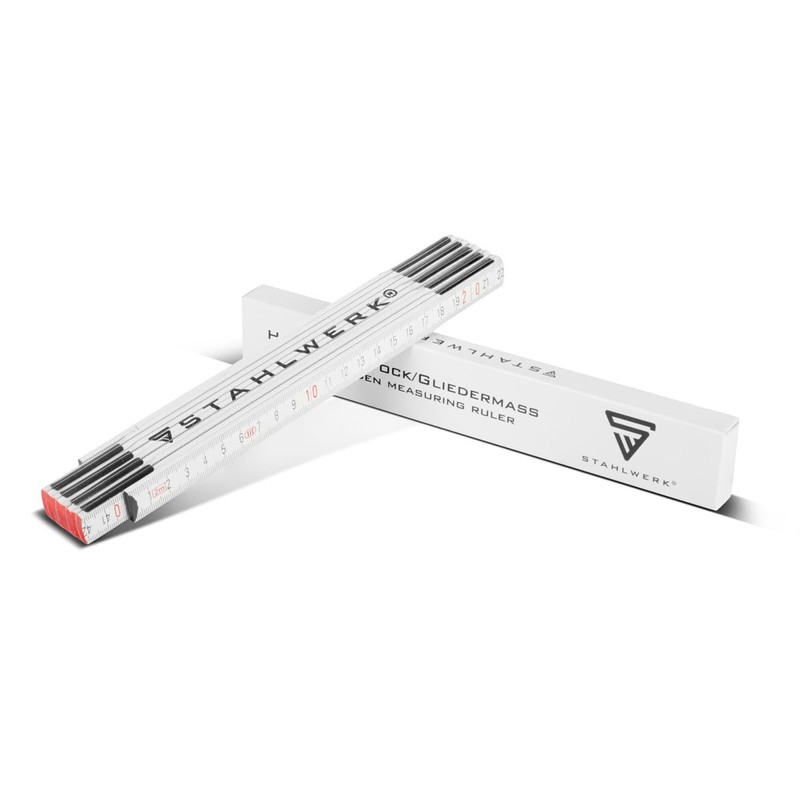 STAHLWERK Folding Ruler Set of 3 2 Metres Precise Wooden