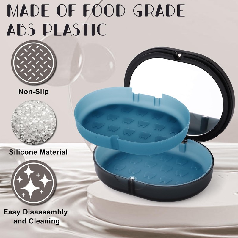 LONGMON New Double-layer Retainer Storage Case with Belt Chewing,Removal Tool,Cleaning