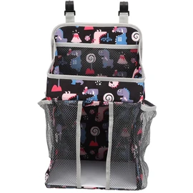 Crib Baby Bed Hanging Bag Infant Diaper Storage Hanging Bag Large Capacity OrganizerBlack 43 x 25
