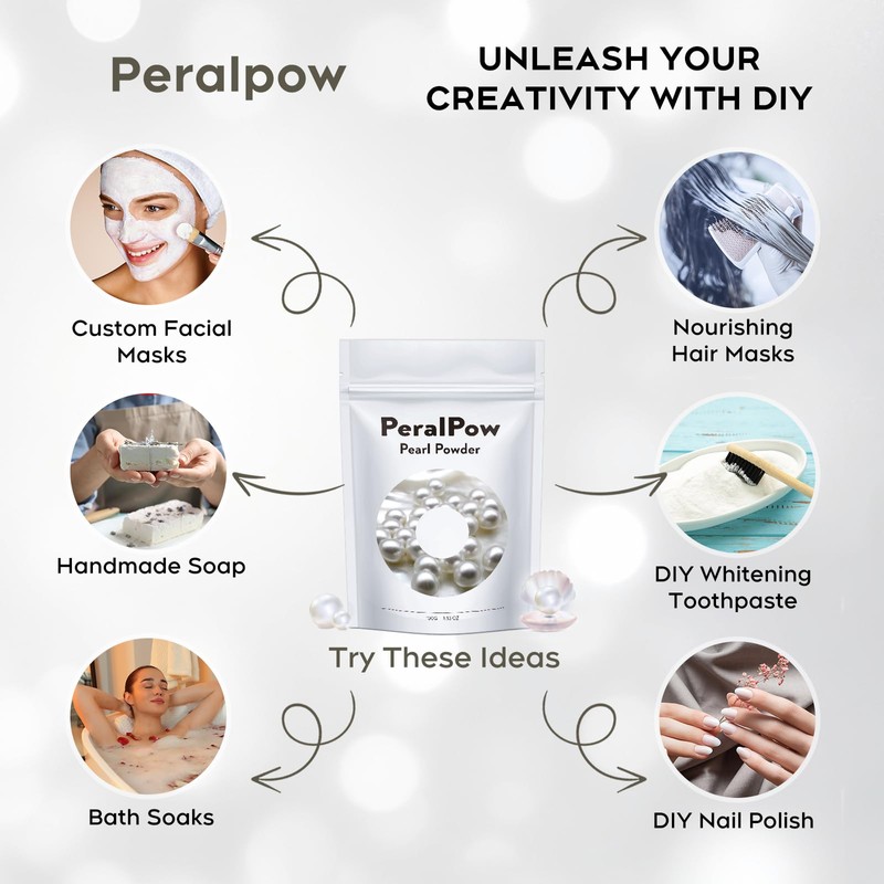 Peralpow Pearl Powder Organic, 100g 100% Natural DIY Skincare, Anti-Aging,