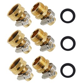 YuanTenhwy 3/4" Aluminum Garden Hose Repair Kit with Clamps,Fit for 3/4" or 5/8" Garden Hose Fitting,for Water Hose Repair,3 sets