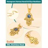 Supcare Women's Hamsa Hand Fatima Necklace Stainless Steel Evil Eye