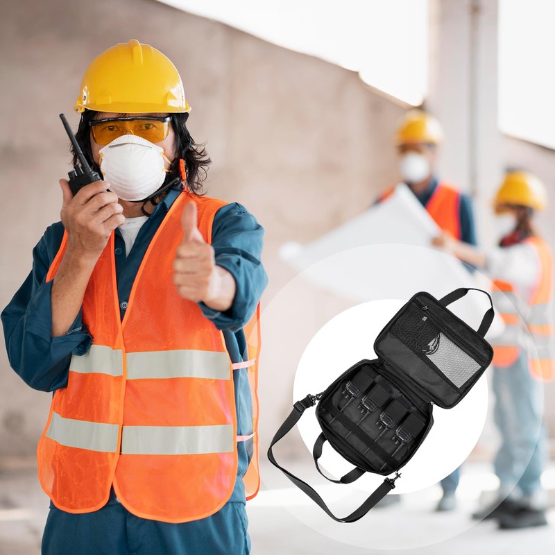 Homakover Large Walkie Talkie Case Bag with Shoulder Strap, Walkie