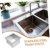 OFFSCH Stainless Steel Drop in Trash Chute Square Countertop Waste