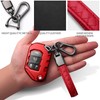 Autophone Compatible with Jeep Key Fob Cover With Leather Keychain
