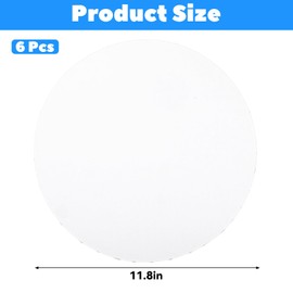 12 Inch Diameter Round Primed Gesso Professional Quality Acid-Free Stretched Canvas Acrylic, Gouache, Crafts(Pack of 6)
