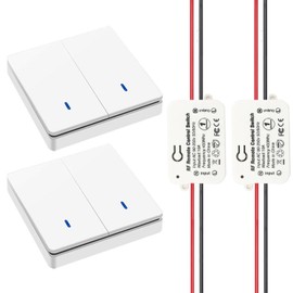 ZXWO Kit de Interruptor de Luz Inalambrico, AC110V 220V 2000W Interruptor Inalambricas Receptor Relé Control Remoto Hasta 100m Mando Distancia para Luces y Electrodomésticos, No se requiere WiFi