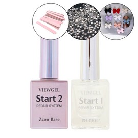 classic nail 1 view gel PH prep start + 2 types of base gel set + 30 parts / 뷰젤 PH프랩 스타트1+쫀베이스젤 2종 세트+파츠 30개