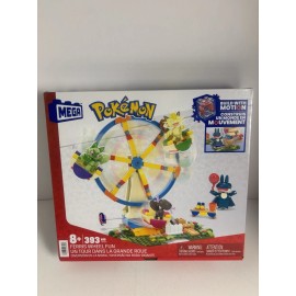 Mega Pokémon Ferris Wheel Fun Set with 393 Pieces, 4 Poseable Characters for Kid