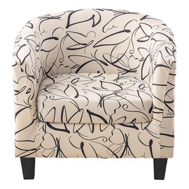 CRFATOP Club Chair Slipcover with Cushion Cover Printed 2 Piece Tub Chair Covers Armchair Covers Soft Washable Round Barrel Chair Covers Couch Covers for Bar Counter Living Room,B23