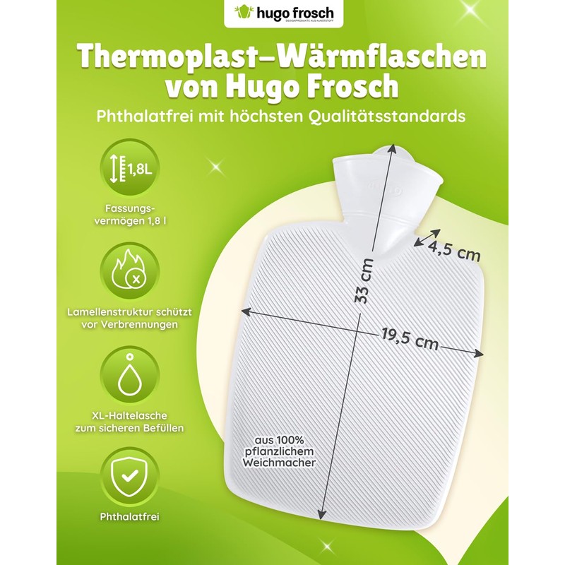 Hugo Frosch Plant Hot Water Bottle 1.8 L - Made