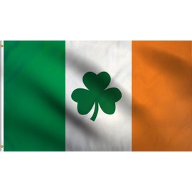 DMSE Irish Shamrock Flag St Patrick's Day Clover Leaf Decorations Flag 3X5 Ft Foot 100% Polyester 100D Flag UV Resistant (3'X5' Ft Foot)